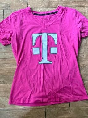 Women's Pink Logo V-Neck Tee
